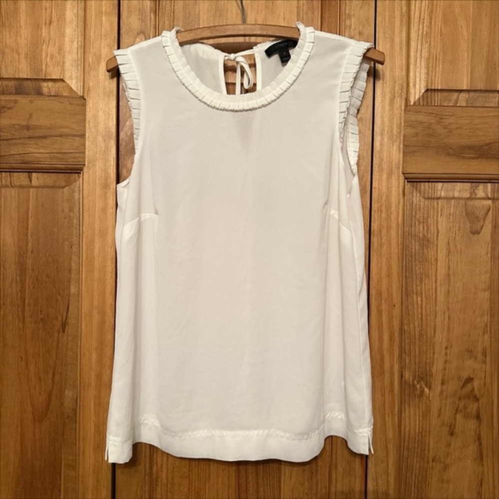 J Crew Sleeveless Cream Blouse